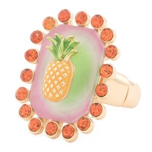 Betsey Johnson Backyard Pineapple Stretch Ring New